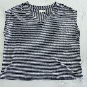 Madewell Relaxed V Neck Tee | small | juniper berry (navy)